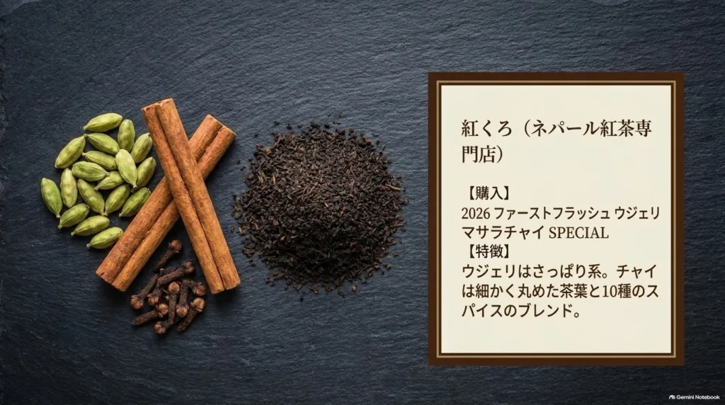 紅くろ（ネパール紅茶専門店）で買った 2026 ファーストフラッシュ ウジェリとマサラチャイ SPECIAL
