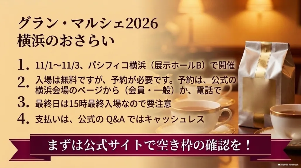 グラン・マルシェ2026 横浜のおさらいのスライド